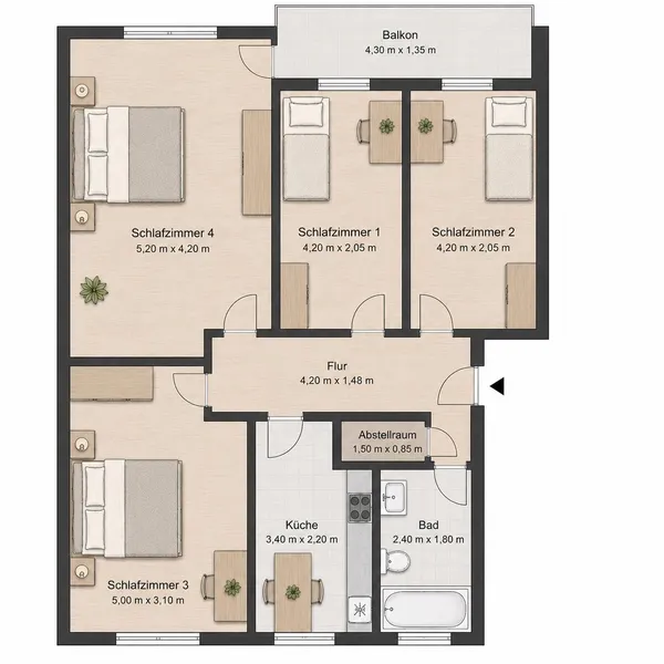 WG-Wohnung in  Berlin-Spandau mit 4 Zimmer — photo 1